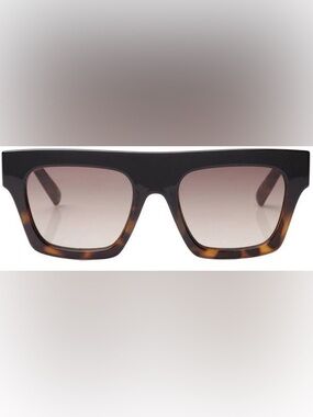 Le Specs Black and Tortoiseshell Square Sunglasses